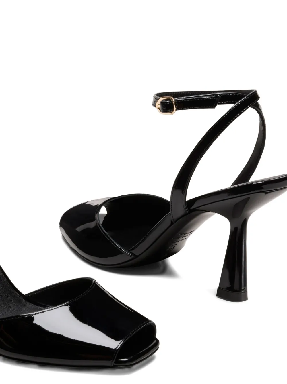 Stuart Weitzman Val sandalen met vierkante neus en enkelbandje Zwart