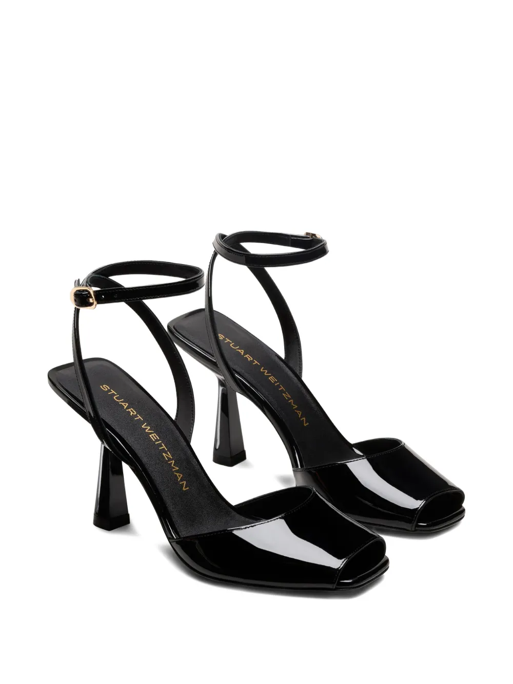 Stuart Weitzman Val sandalen met vierkante neus en enkelbandje Zwart