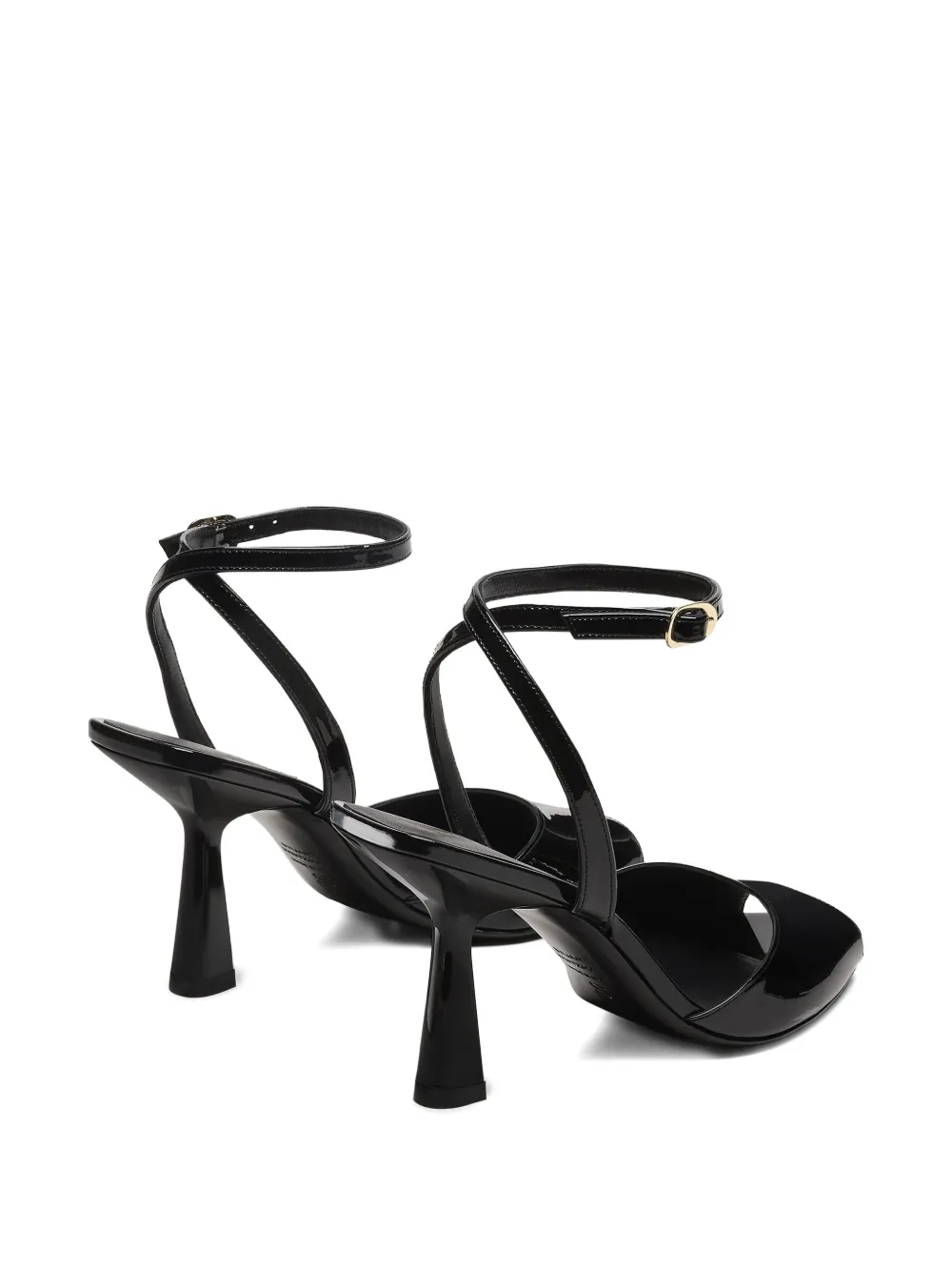 Stuart Weitzman Val sandalen met vierkante neus en enkelbandje Zwart