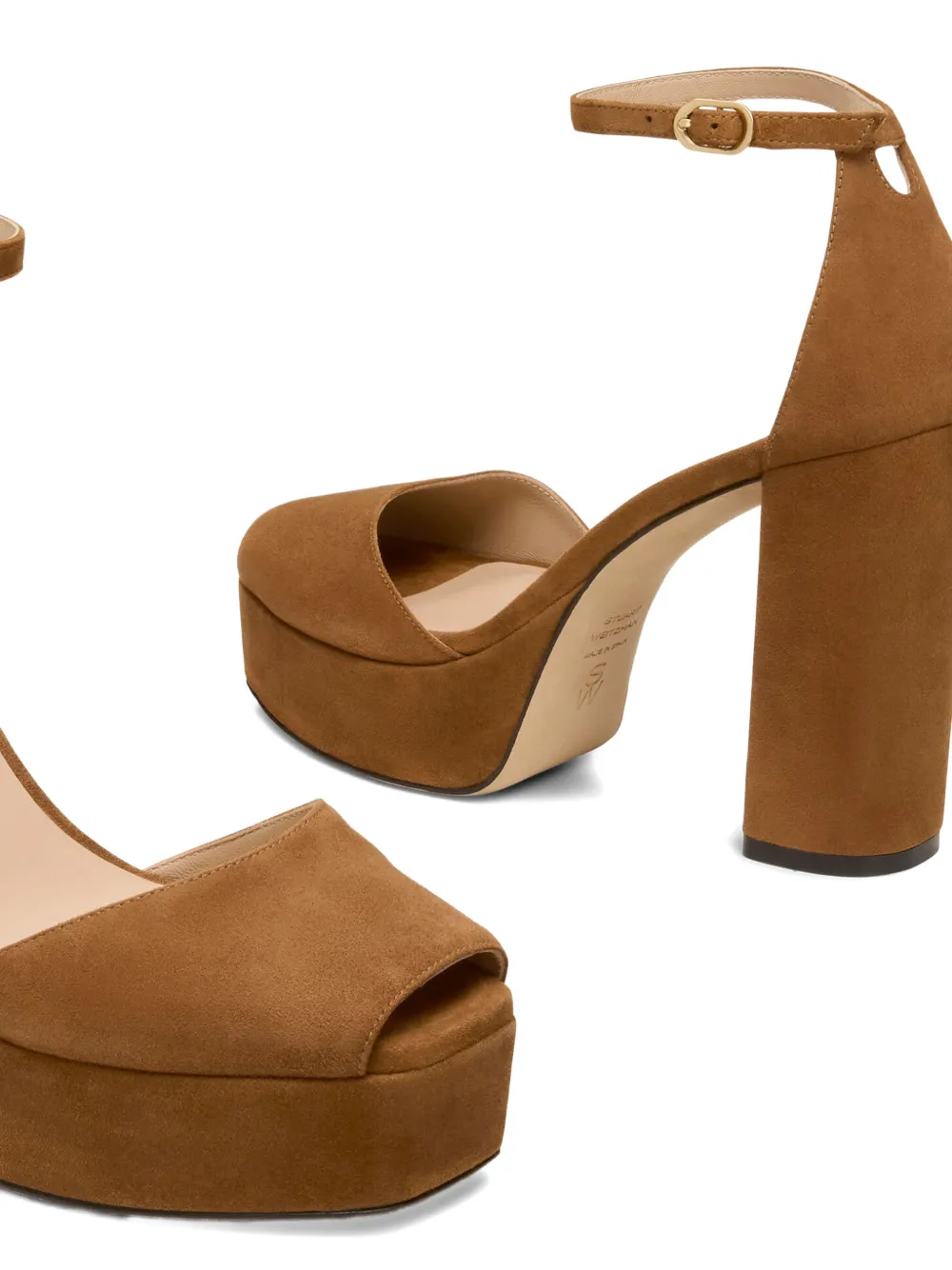 Stuart Weitzman Sabrina sandalen met plateauzool en enkelbandje Bruin