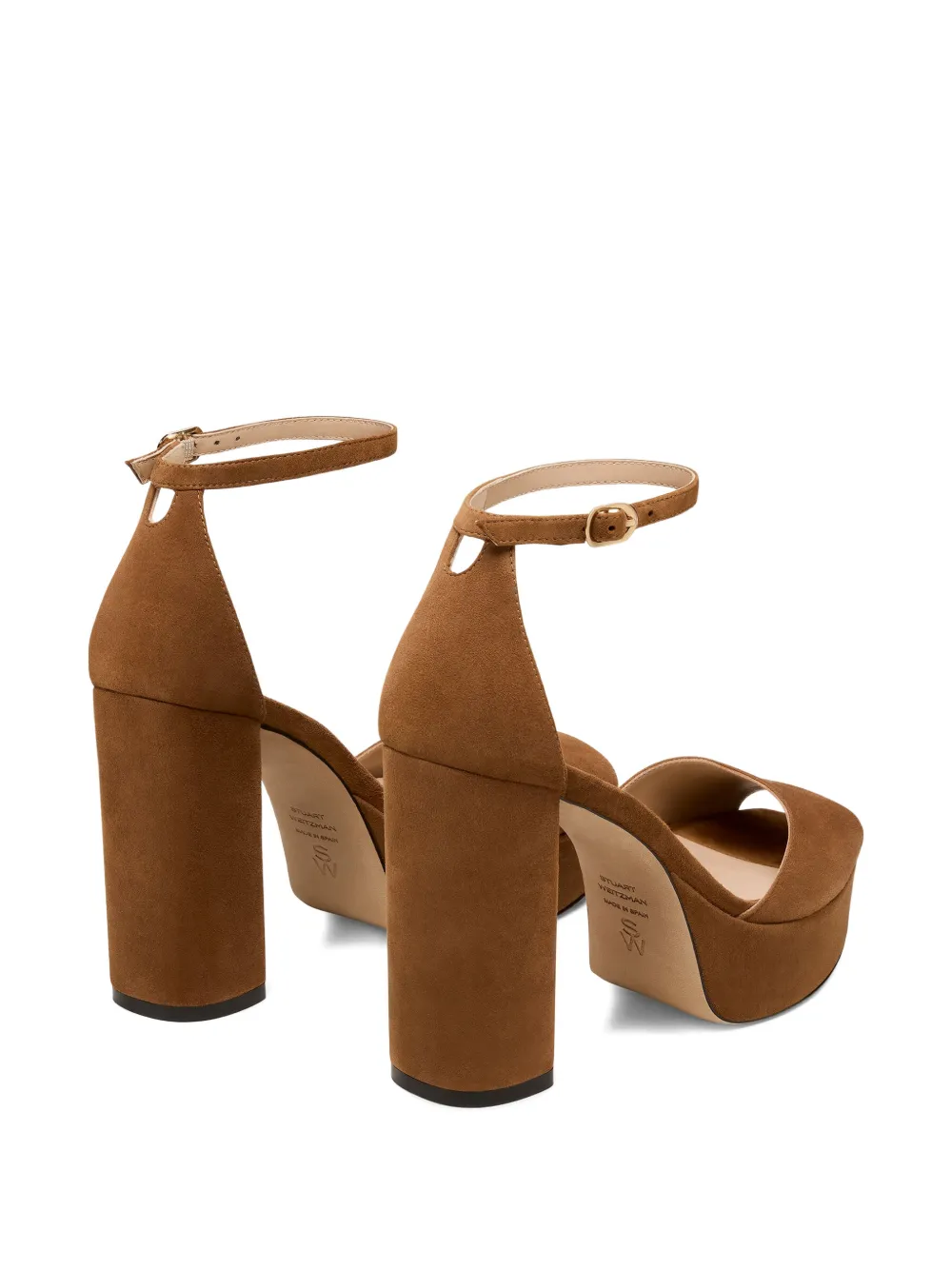 Stuart Weitzman Sabrina sandalen met plateauzool en enkelbandje Bruin