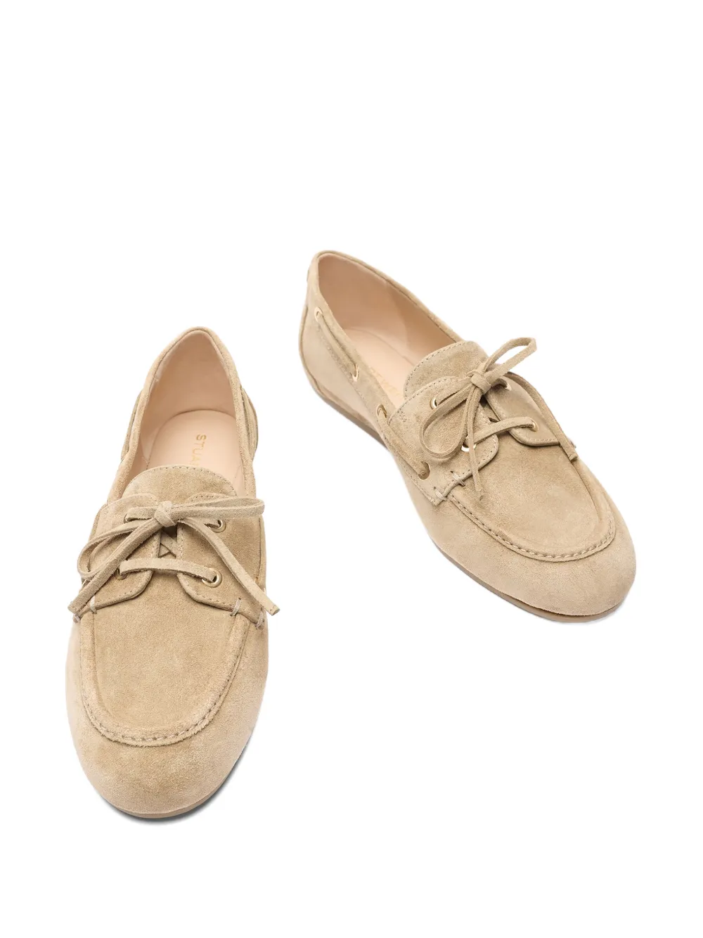 Stuart Weitzman Tinsley loafers met strikdetail Beige