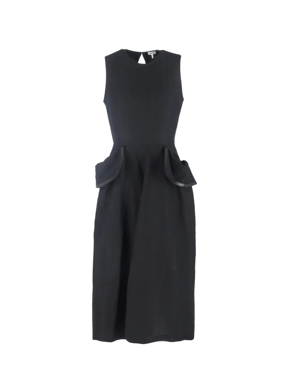Loewe Pre-Owned pleated open-back midi dress - Nero