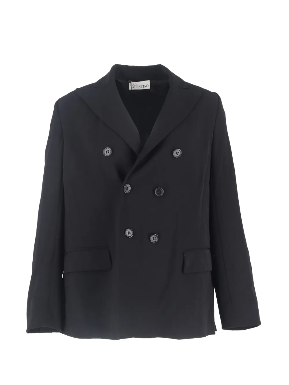 Red Valentino Vintage double-breasted pleated blazer - Schwarz