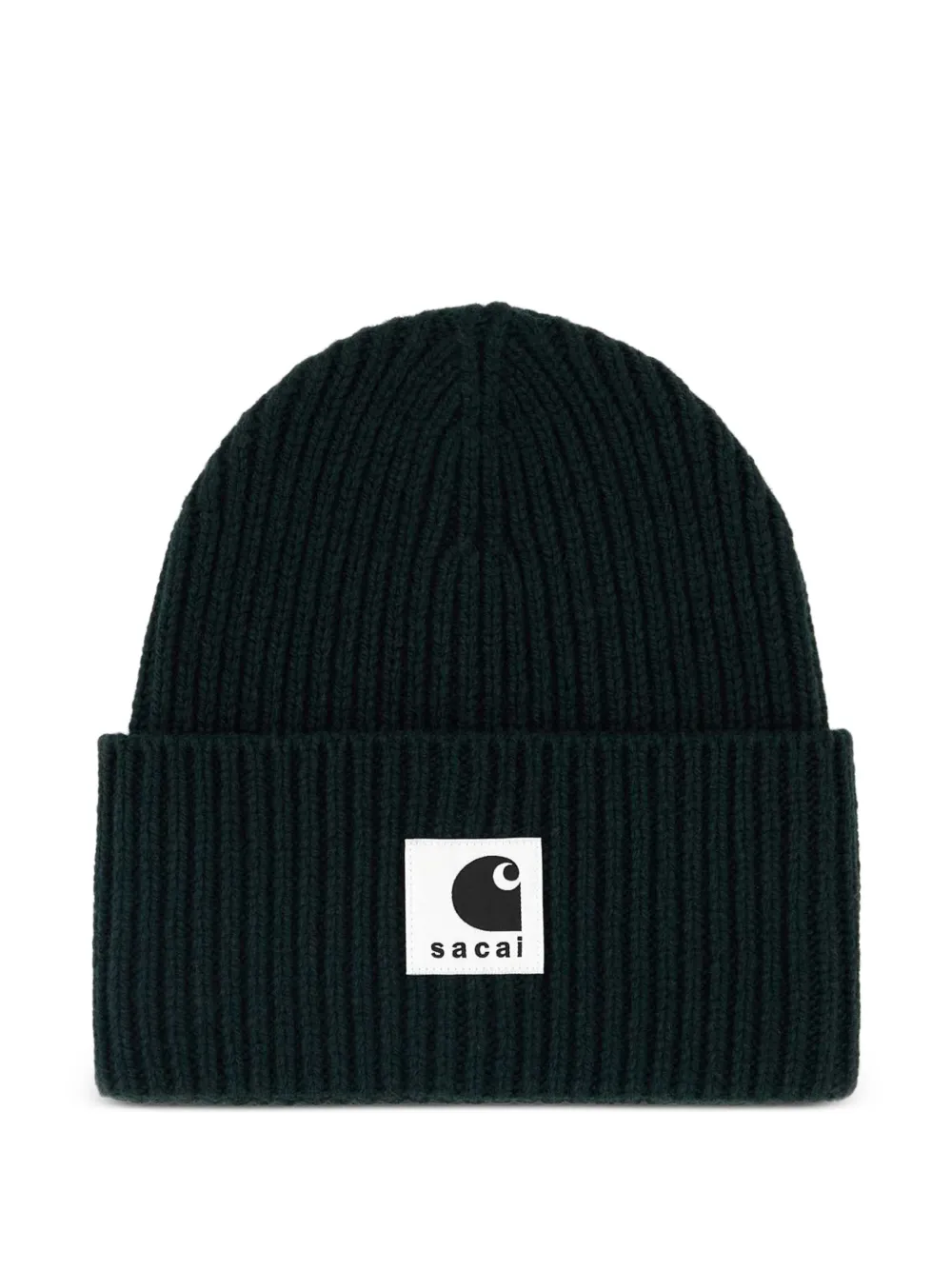 sacai x Carhartt logo-patch beanie hat - Verde