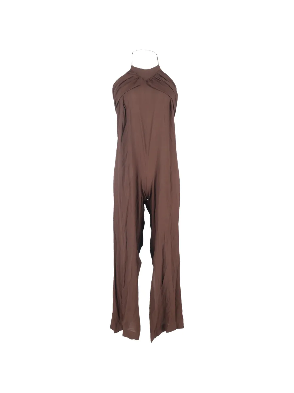 Jacquemus Pre-Owned halterneck pleated jumpsuit - Marrone