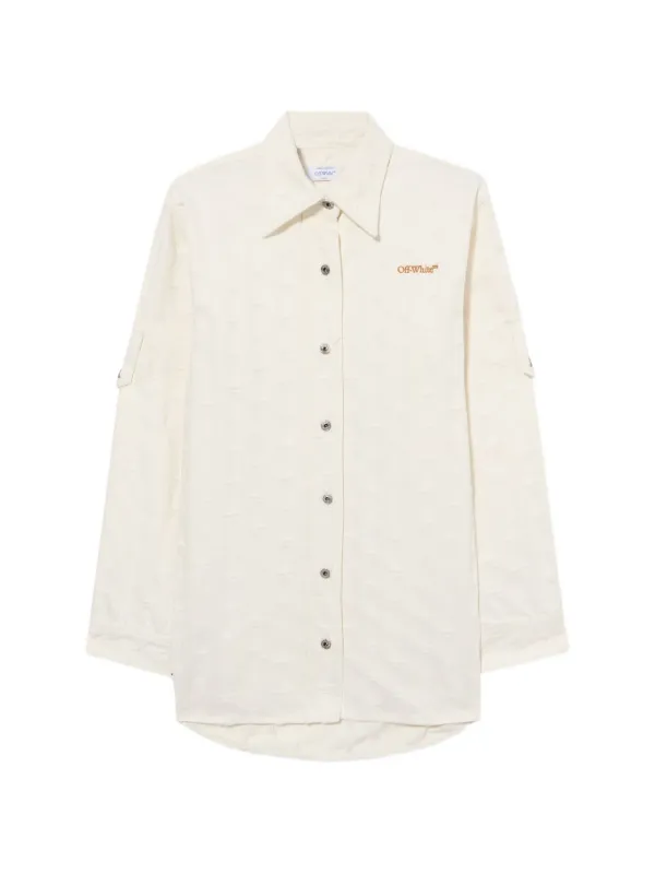 Off-White Star-jacquard Shirt Jacket in Neutrals