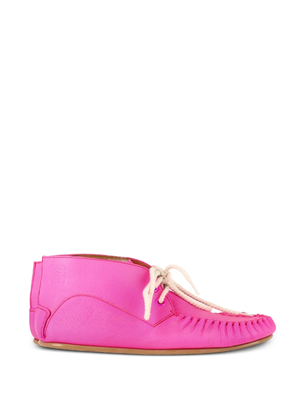 Loewe Pre-Owned 2022 lace-up leather moccasins - Rosa