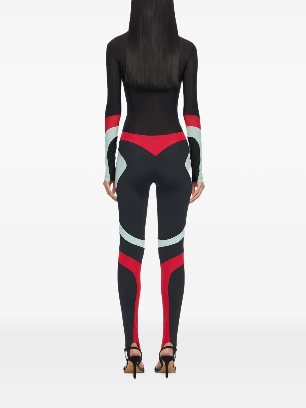 Off-White Legging met colourblocking Zwart