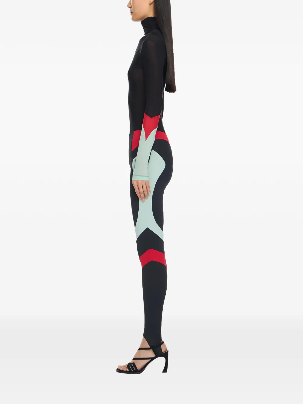 Off-White Legging met colourblocking Zwart