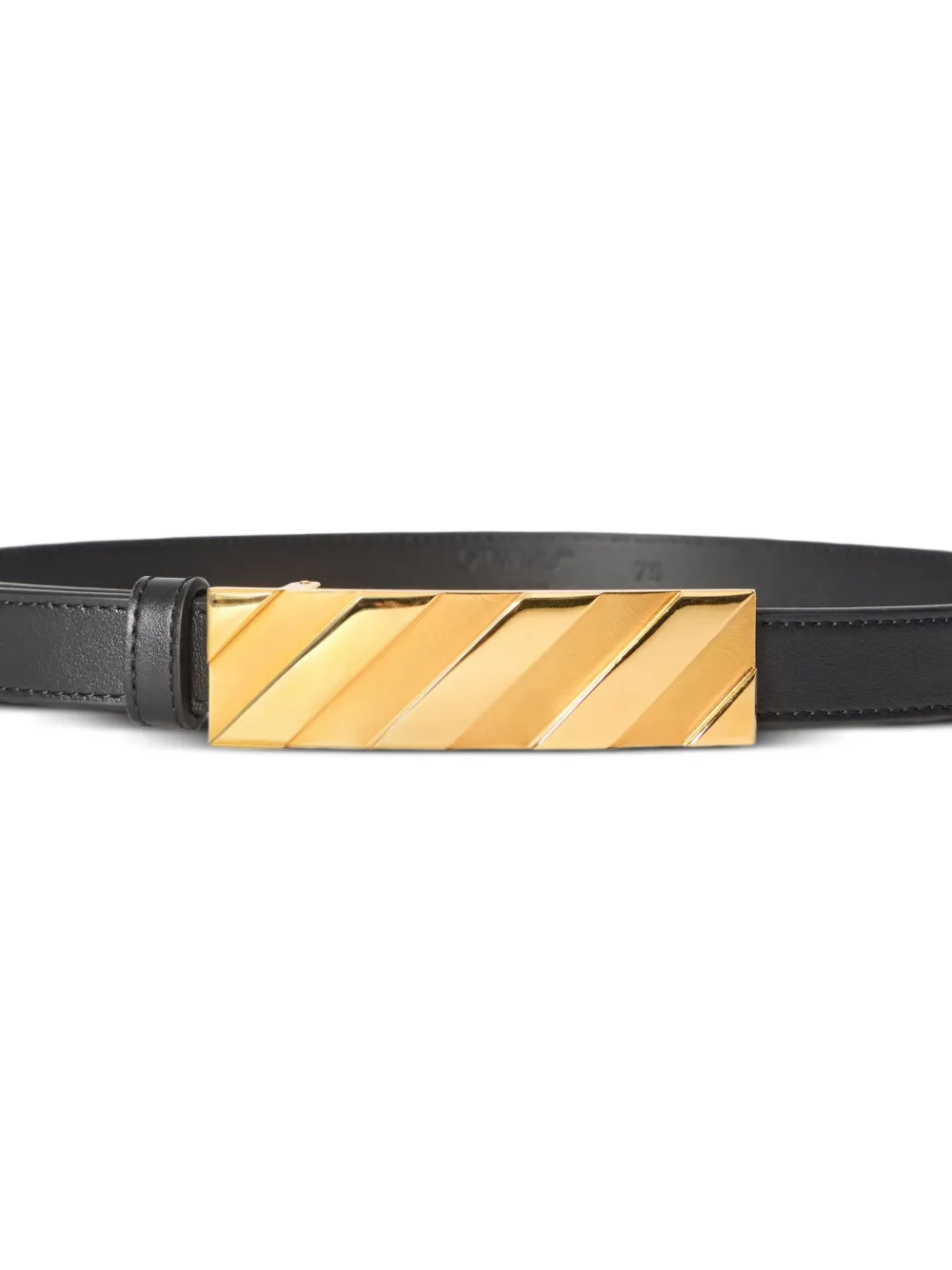 Off-White Riem met diagonale metalen gesp Zwart