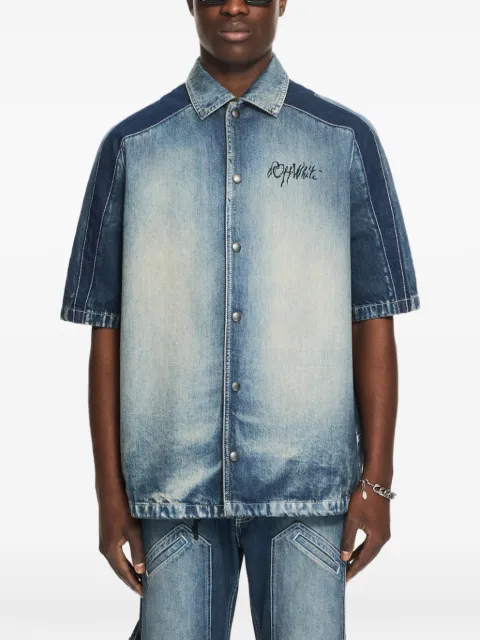 Off-White Cherry short-sleeve denim shirt