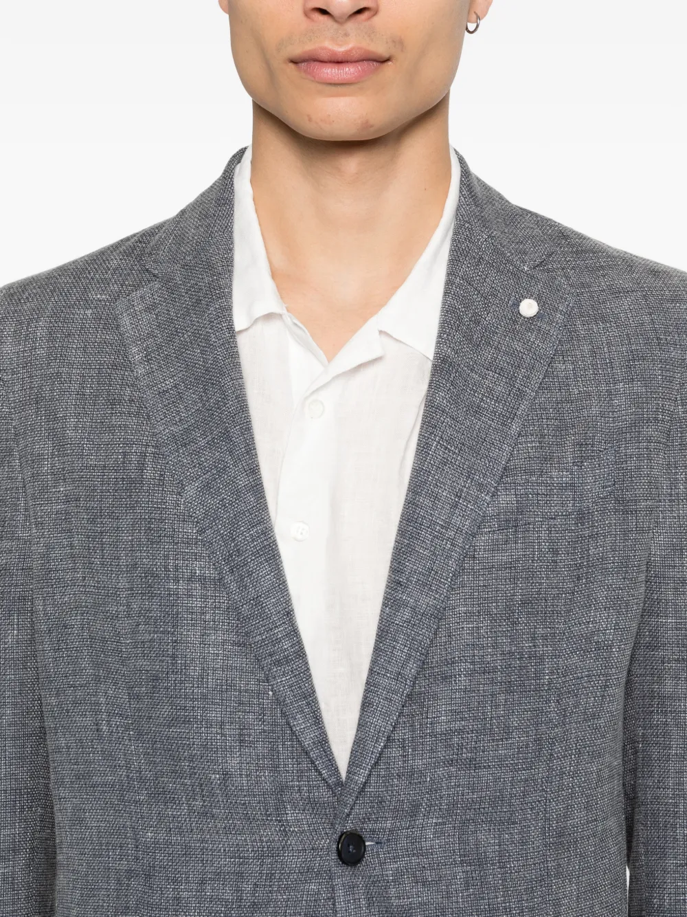 Luigi Bianchi Blazer met knopen en speld Blauw