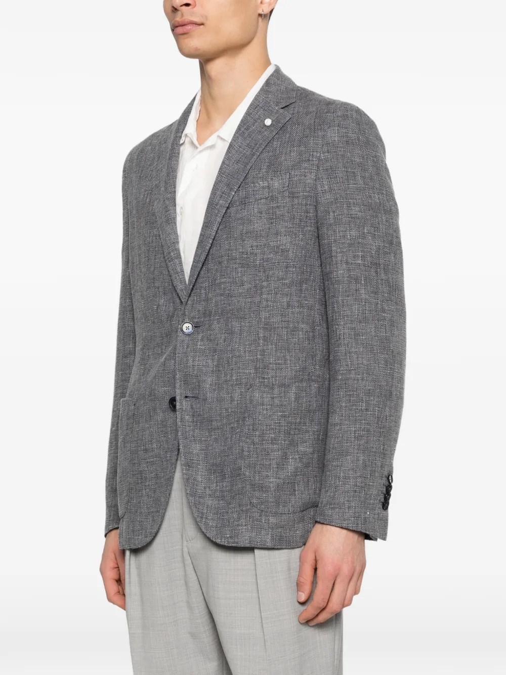 Luigi Bianchi Blazer met knopen en speld Blauw