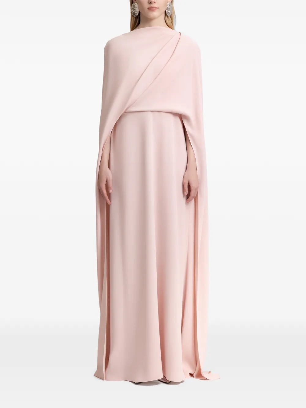 Gemy Maalouf Abito lungo drappeggiato - Rosa