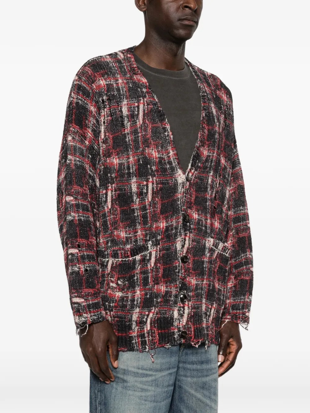  R13 Frayed Cardigan - Black 