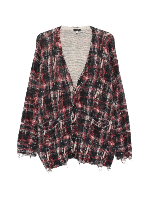 R13 Frayed Cardigan in Black