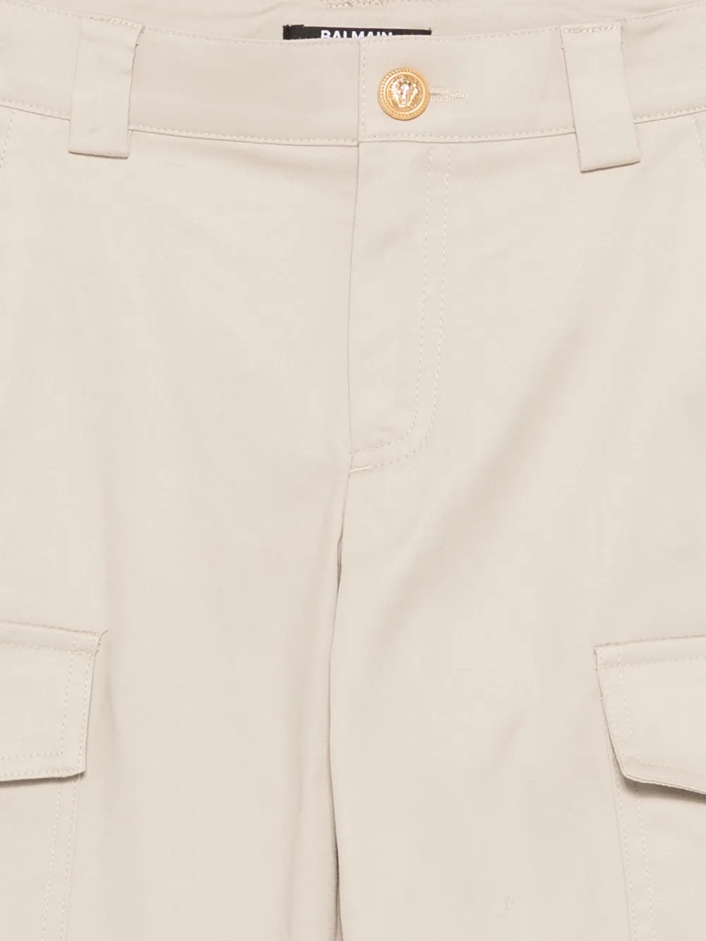  Balmain Kids Buttoned Cargo Trousers - Neutrals 