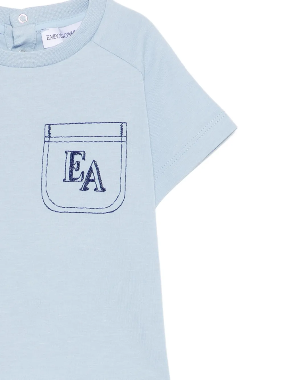 Emporio Armani Kids T-shirt met geborduurde zak Blauw