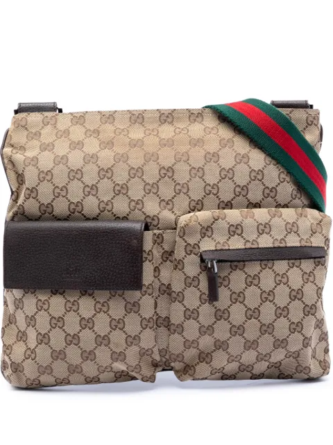 Gucci Pre-Owned sac à bandoulière en toile GG à bride W et deux poches (2000-2015)