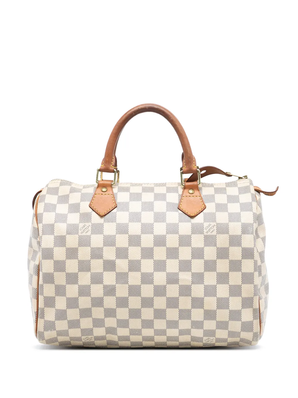 Louis Vuitton Pre-Owned Borsa Speedy 30 Boston in tela Damier Azur 2012 - Bianco