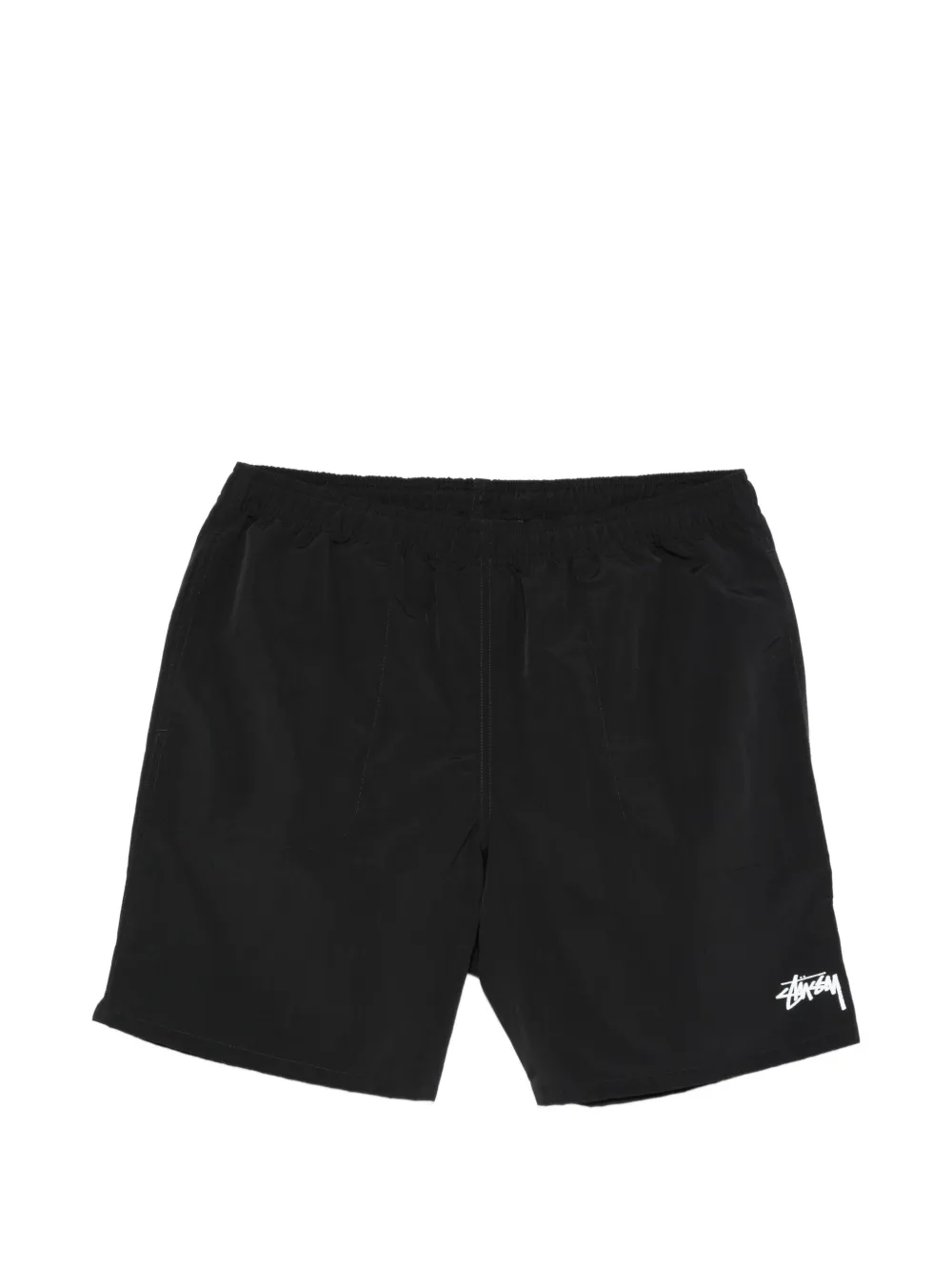Stüssy logo-embroidered swim shorts - Nero