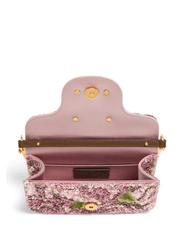 Valentino Garavani Locò Small Embroidered Shoulder Bag | Pink