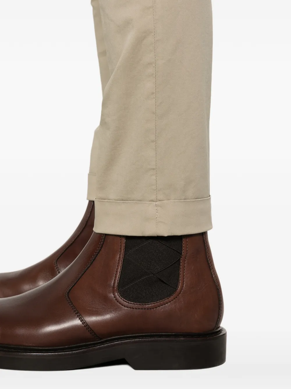 Fay Broek met omgeslagen pijpen Beige
