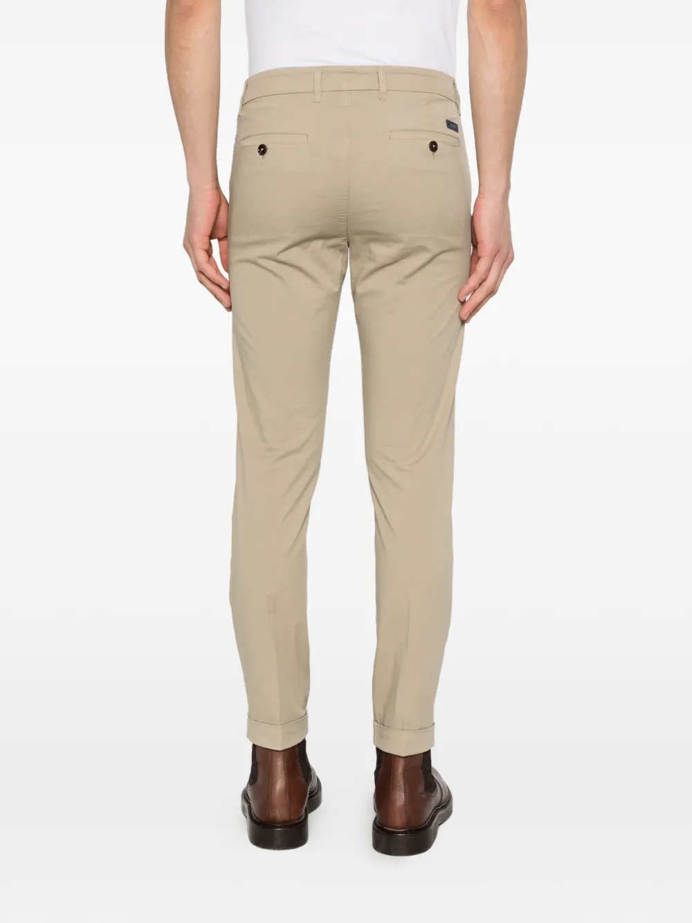 Fay Broek met omgeslagen pijpen Beige