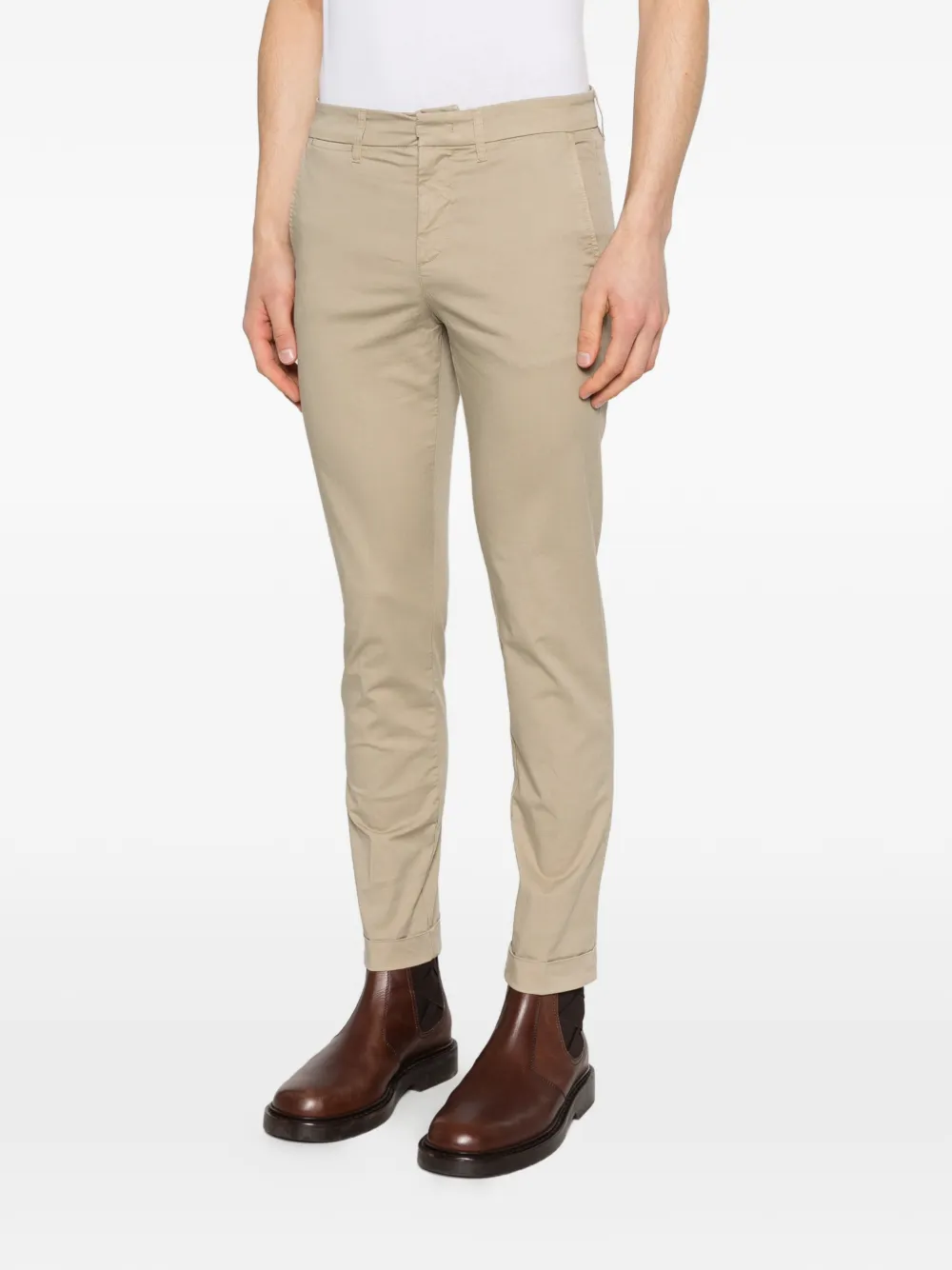 Fay Broek met omgeslagen pijpen Beige