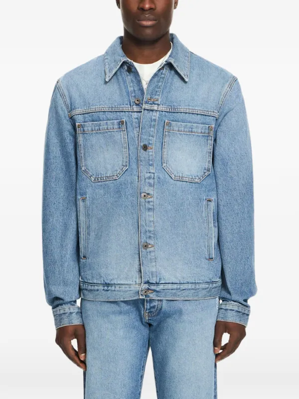 Off-White Half Arrow Denim Skate Jacket in Blue