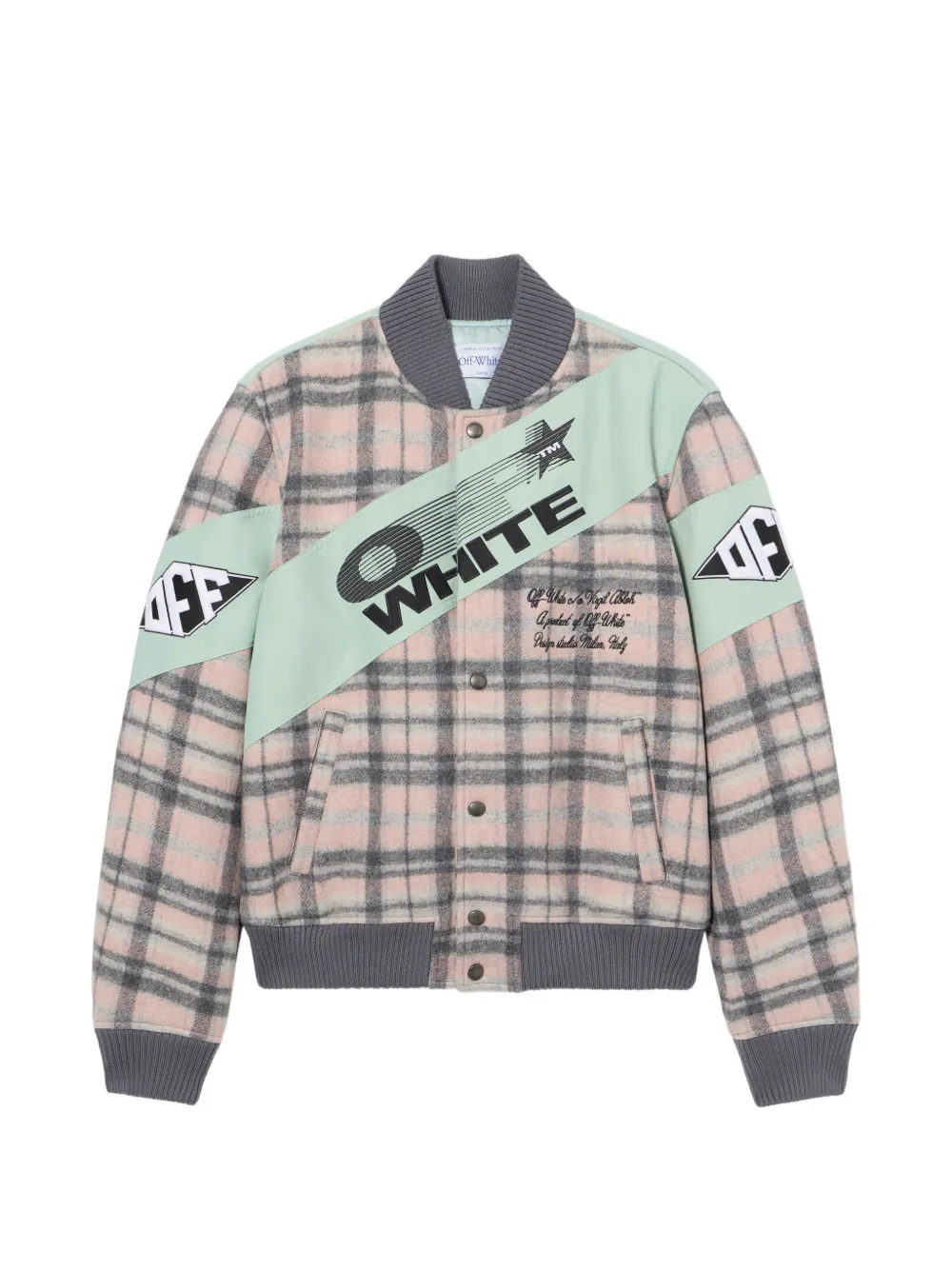 Off-White Royal Check bomberjack Roze
