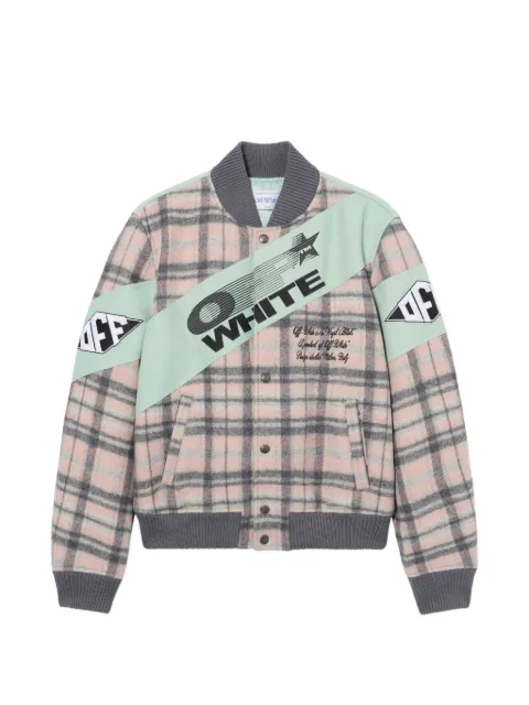 Off-White royal check varsity jacket