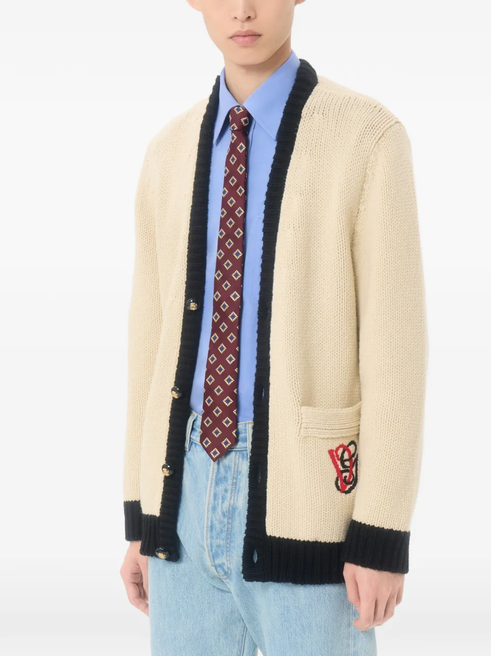 Valentino Garavani Valentie stropdas van zijde en wolmet jacquard Rood