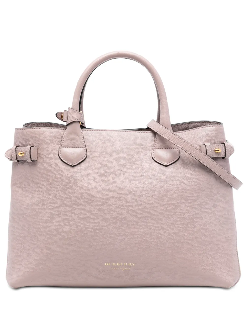 Burberry Pre-Owned 2000-2017 Medium Leather and House Check Banner satchel - Rosa