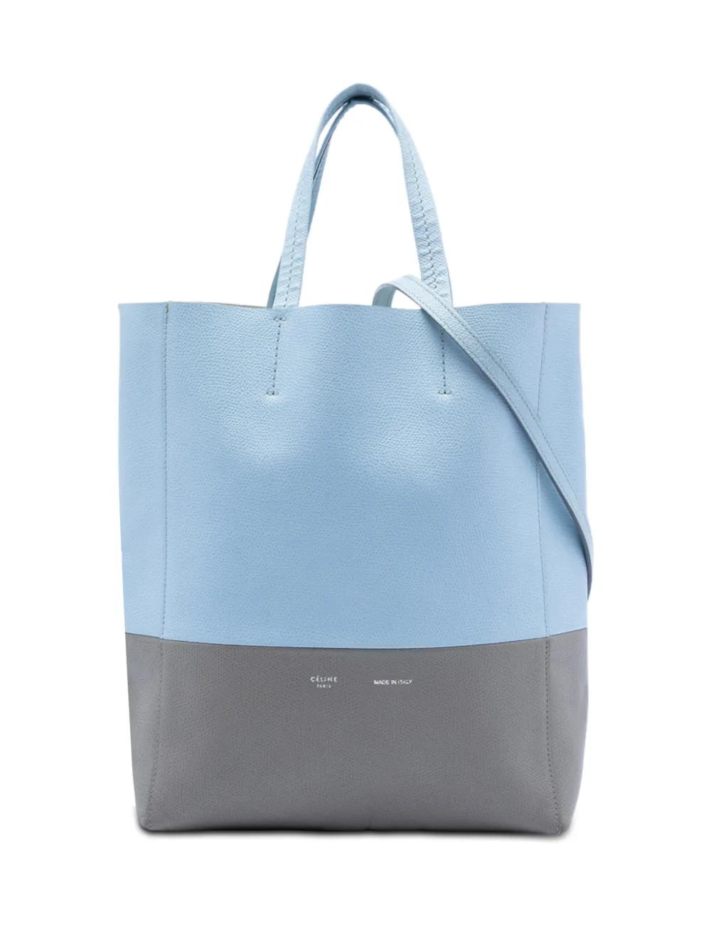 Celine Pre-Owned 2016 Small Bicolor Grained Calfskin Vertical Cabas Tote satchel - Blu