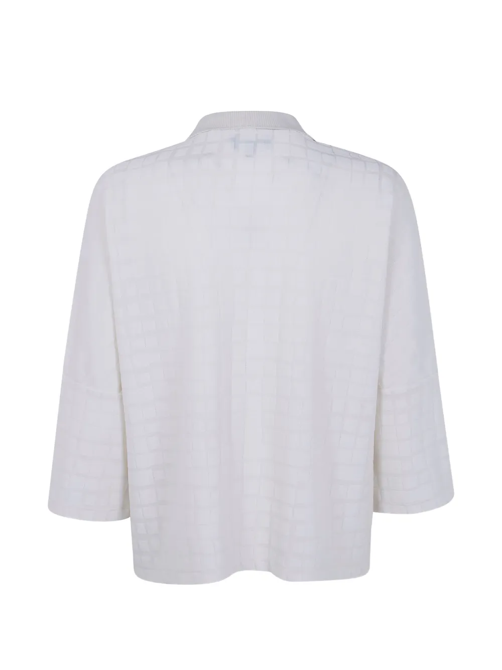 Emporio Armani Geruite top met V-hals Wit