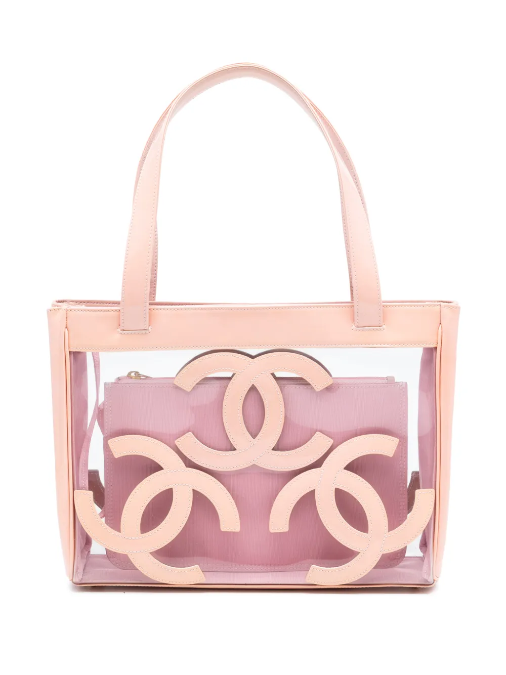 CHANEL Pre-Owned 2004-2005 Triple CC Vinyl and Patent tote bag - Rosa