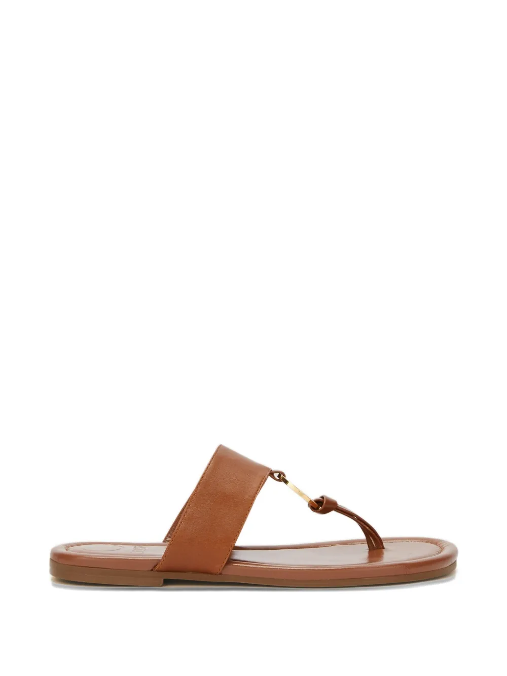 ODISSI Olivia leren sandalen met ringdetail Bruin