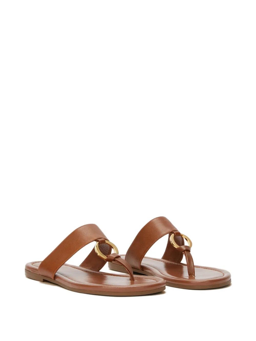 ODISSI Olivia leren sandalen met ringdetail Bruin