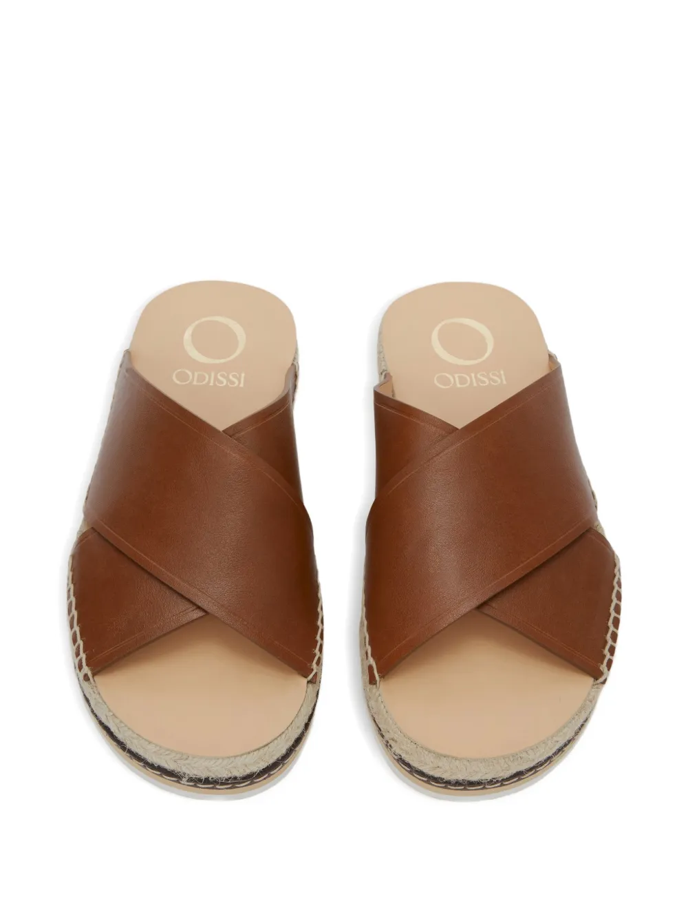 ODISSI Lily sandalen met gekruiste bandjes Bruin