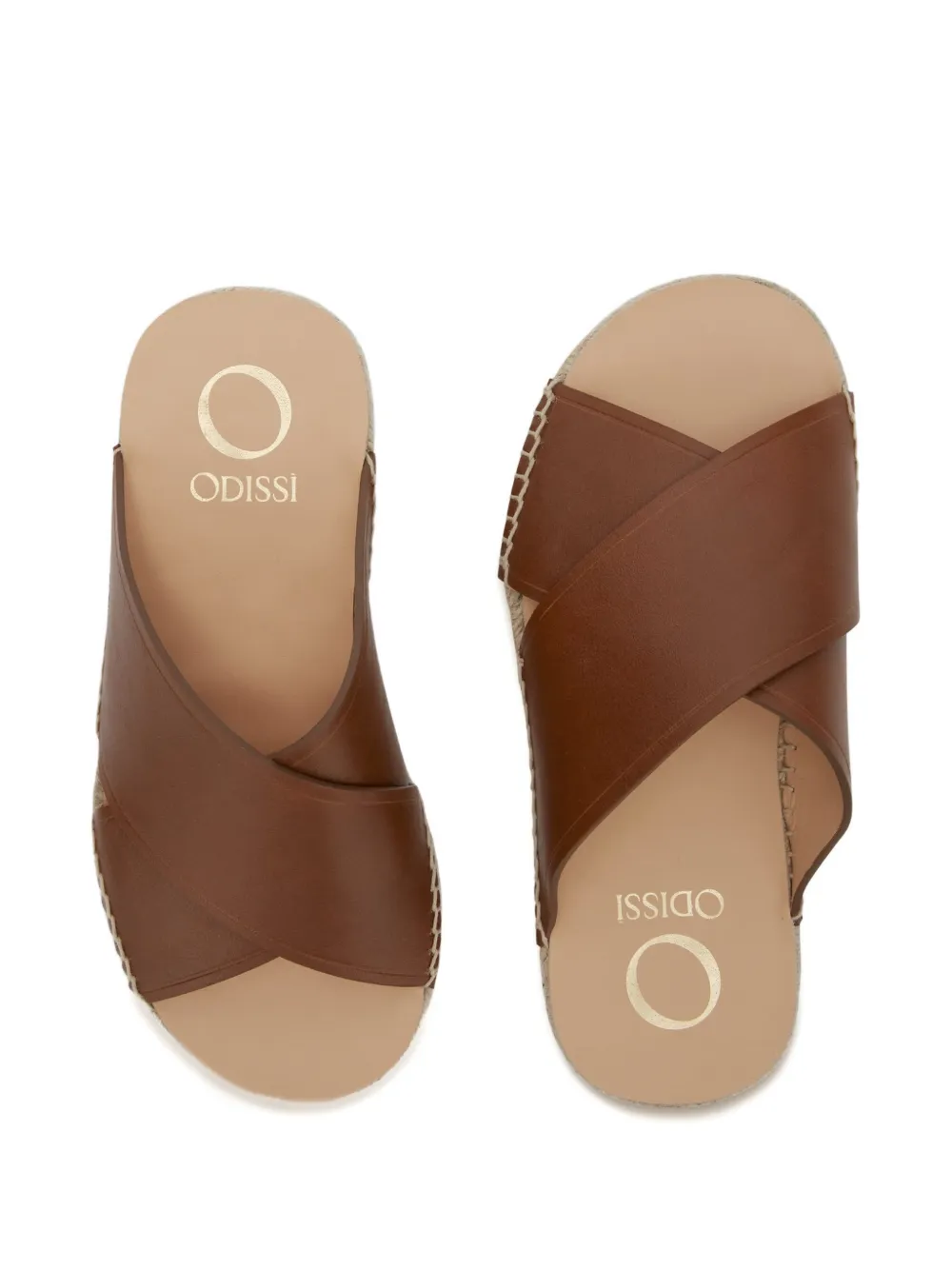 ODISSI Lily sandalen met gekruiste bandjes Bruin