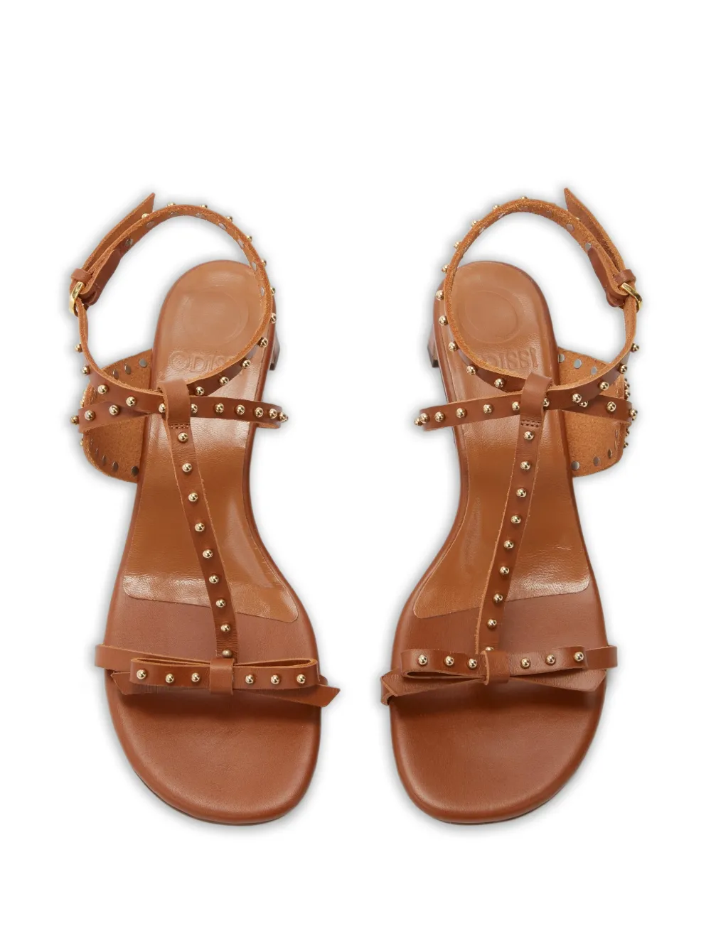 ODISSI Jackie leren sandalen Bruin