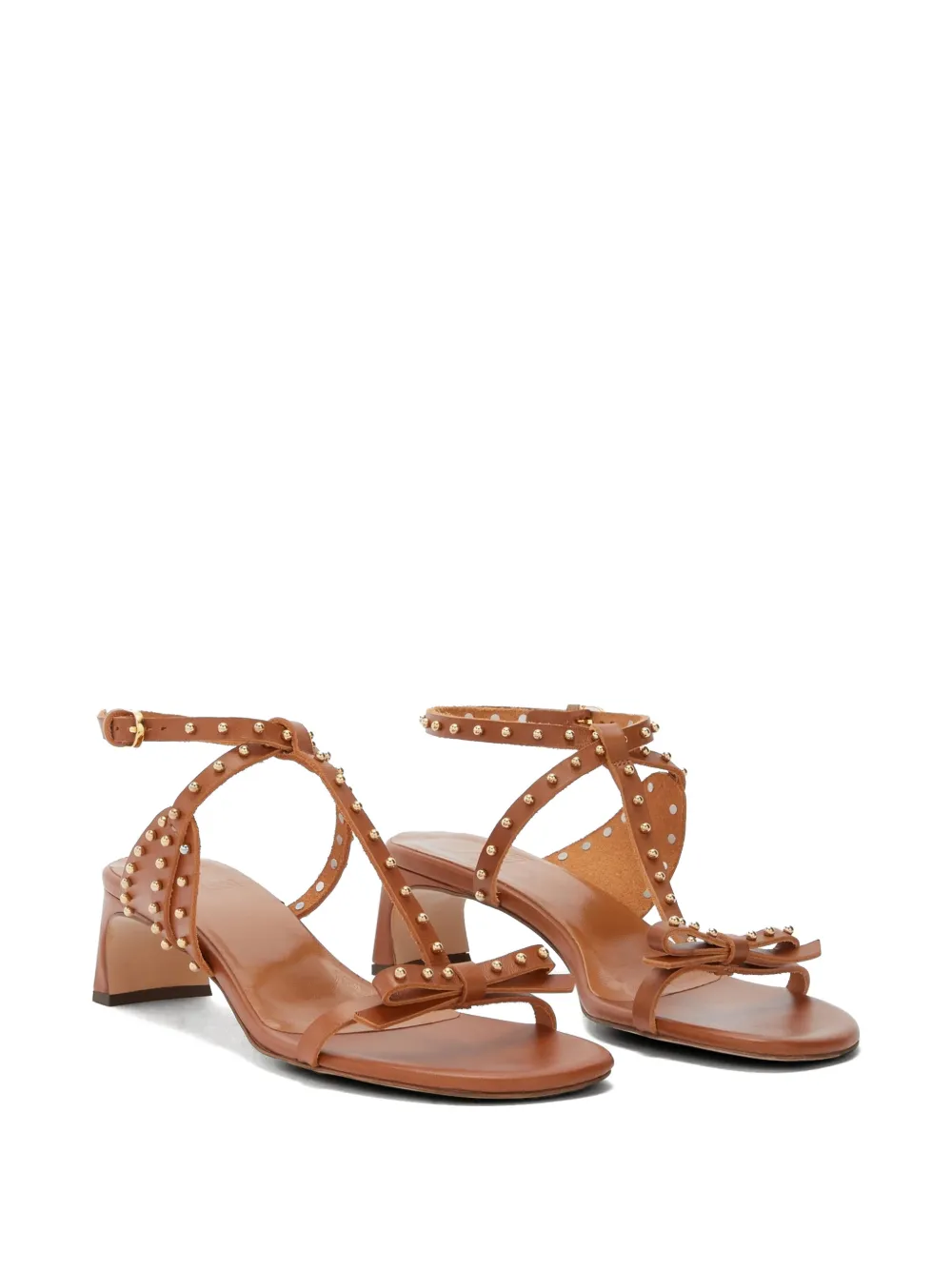 ODISSI Jackie leren sandalen Bruin