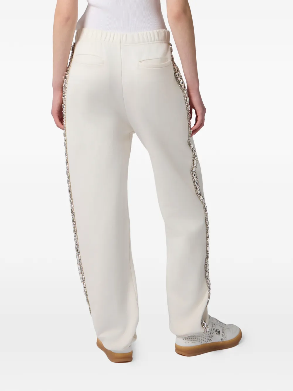 Philipp Plein Trainingsbroek verfraaid met kristallen Beige