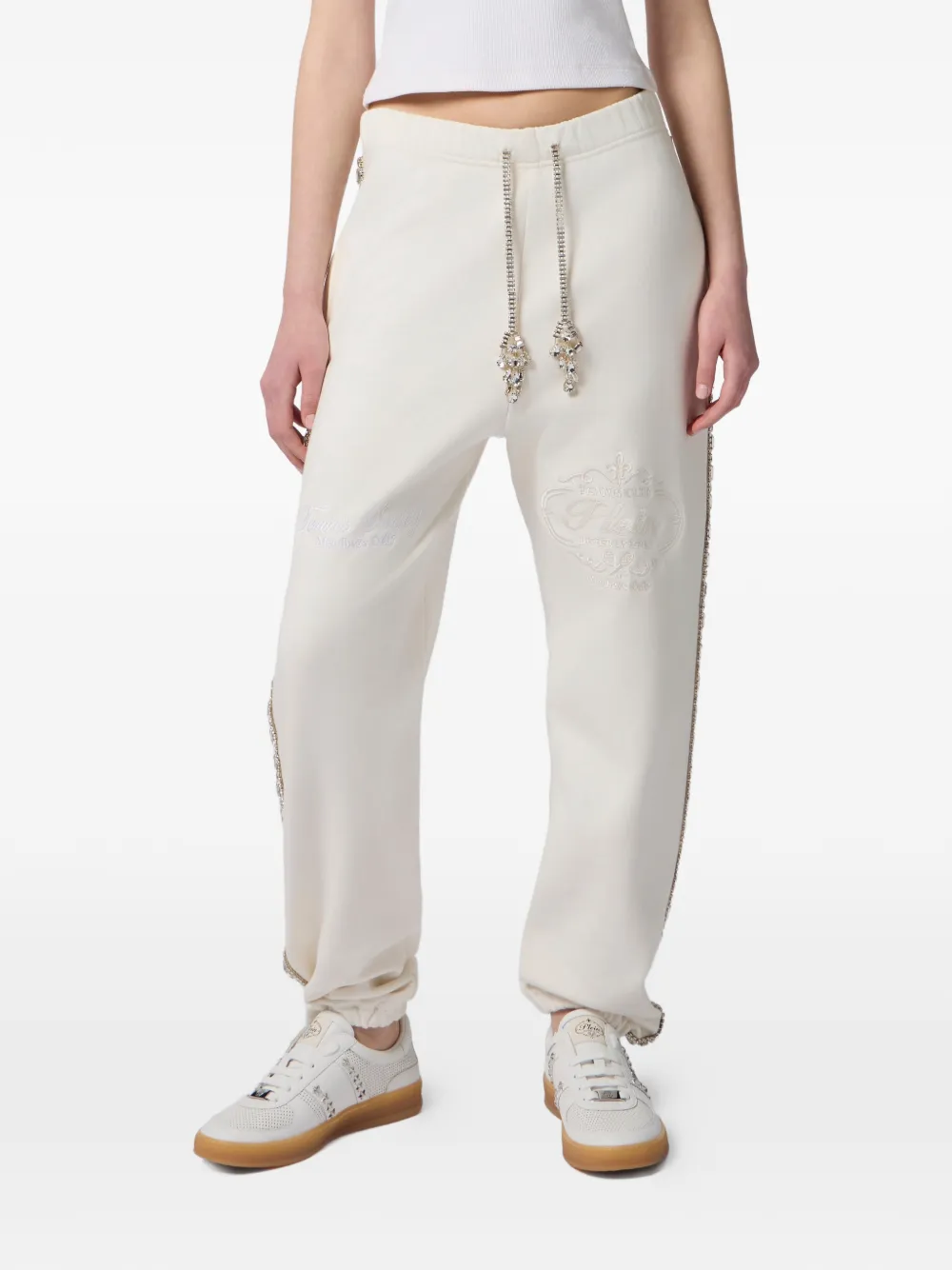 Philipp Plein Trainingsbroek verfraaid met kristallen Beige
