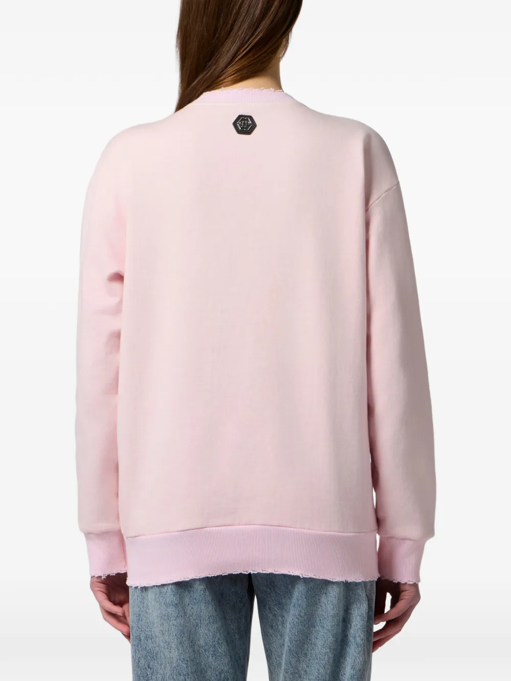 Philipp Plein Verfraaide sweater Roze