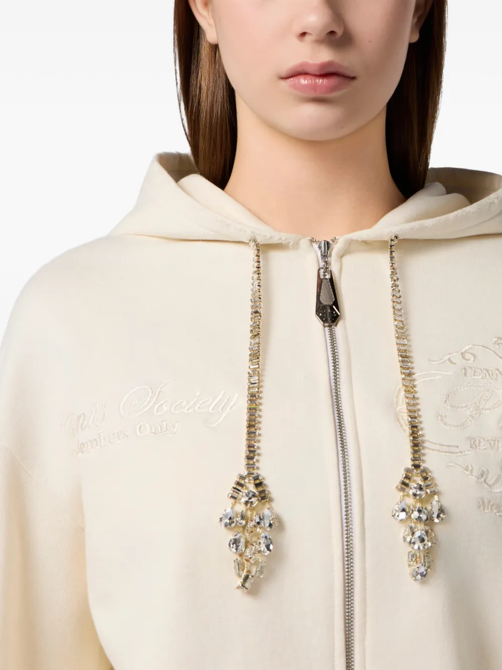 Philipp Plein Hoodie met rits Beige