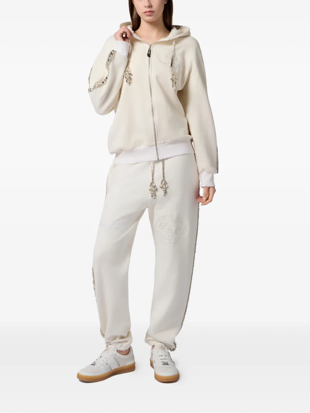 Philipp Plein Hoodie met rits Beige