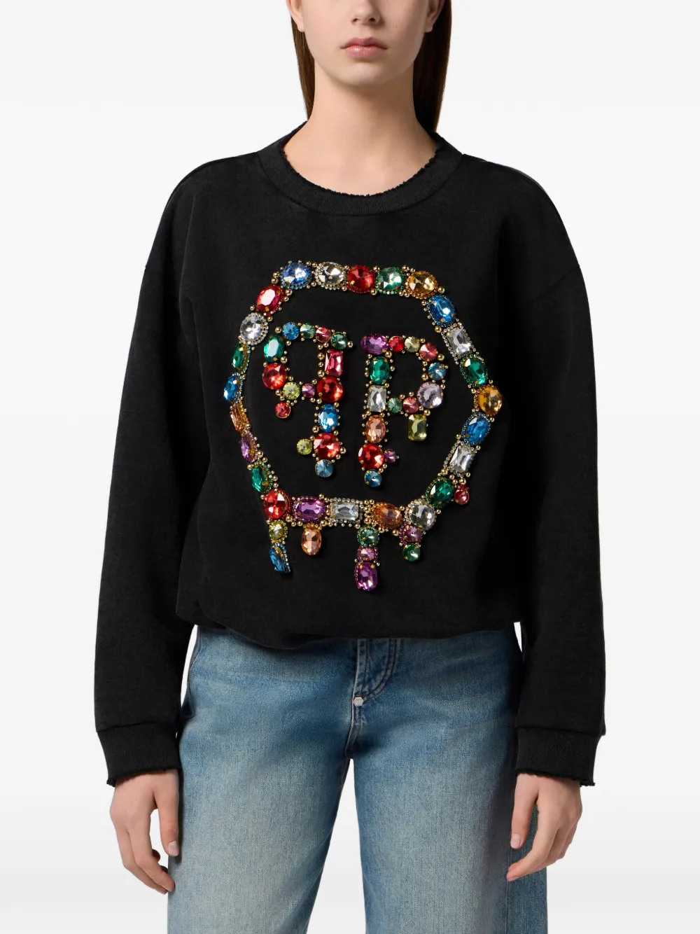  Philipp Plein Sudadera Con Espalda Abierta - Negro 